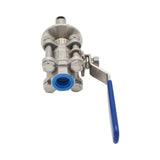 Ss Brewtech Stainless Steel 1.5" TC to 1/2" Female NPT 3-Piece Whirlpool Ball Valve