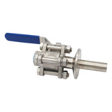 Ss Brewtech Stainless Steel 1.5" TC to 1/2" Female NPT 3-Piece Whirlpool Ball Valve