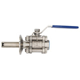 Ss Brewtech Stainless Steel 1.5" TC to 1/2" Female NPT 3-Piece Whirlpool Ball Valve