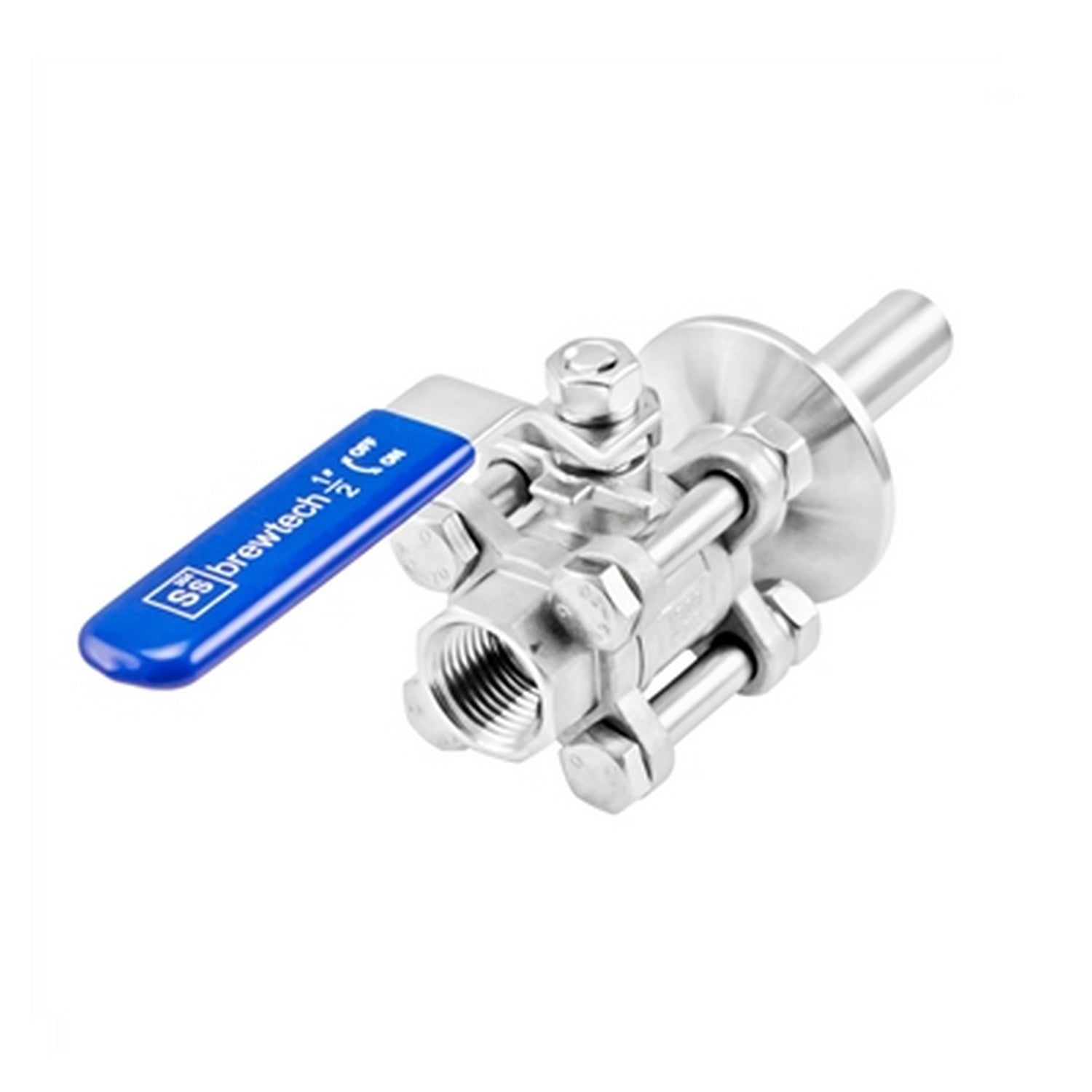 Ss Brewtech Stainless Steel 3PC Whirlpool Ball Valve - 1.5" TC X 1/2" Female NPT