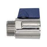 Stainless Steel 5/8" Male BSP to 5/8" Female BSP Mini Ball Valve