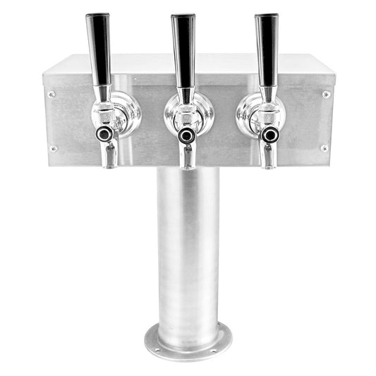 3 Faucet T Beer Tower - Brushed Stainless Steel