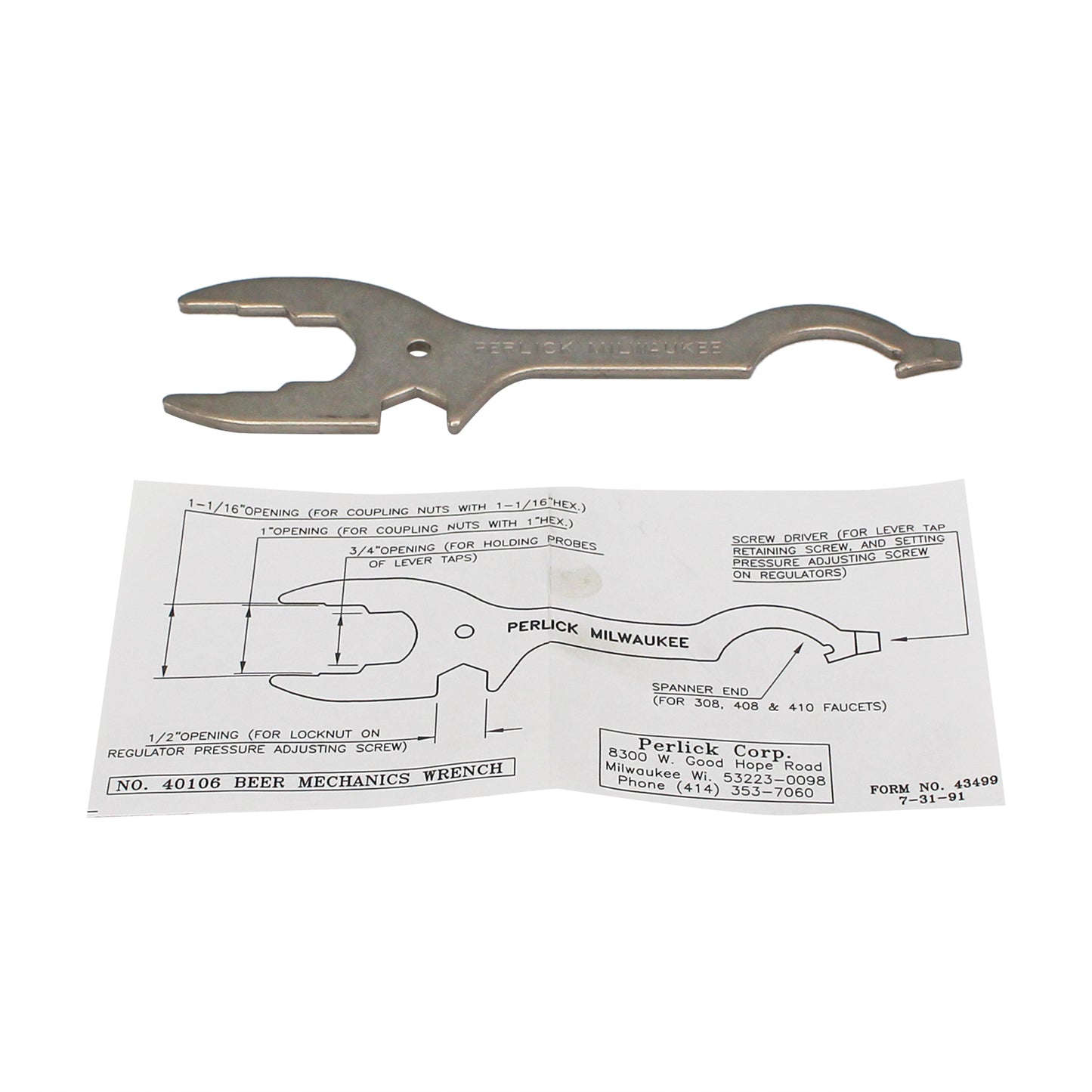 Perlick 6-in-1 Combination Beer Wrench - Dual Ended
