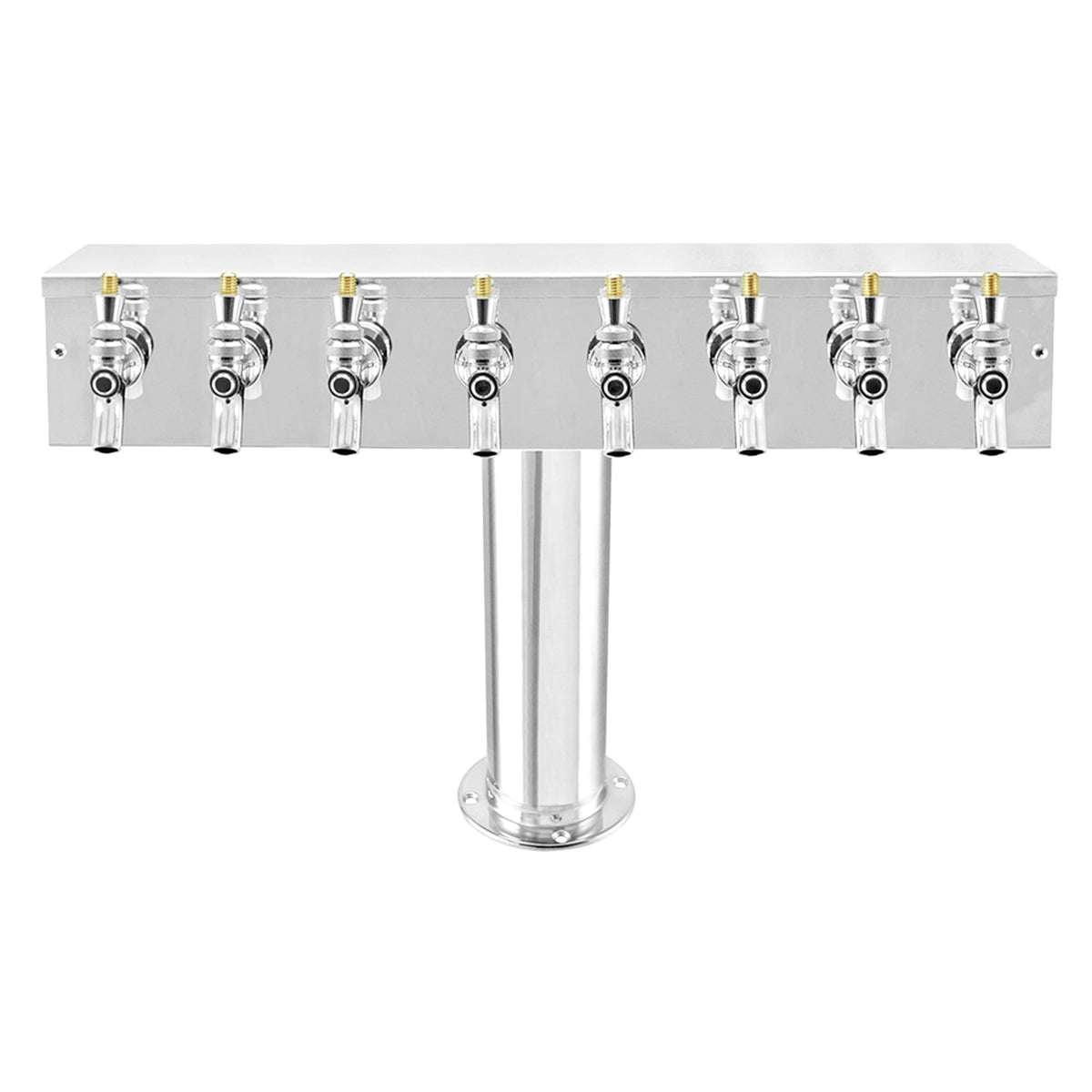 Micro Matic Stainless Steel "T" Beer Tower - Eight Faucet [DS-358-PSS-3]