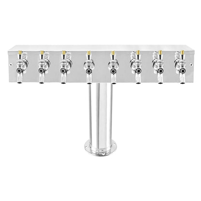 Micro Matic Stainless Steel "T" Beer Tower - Eight Faucet [DS-358-PSS-3]