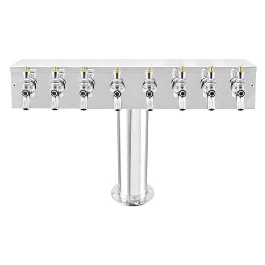 Micro Matic Stainless Steel "T" Beer Tower - Eight Faucet [DS-358-PSS-3]