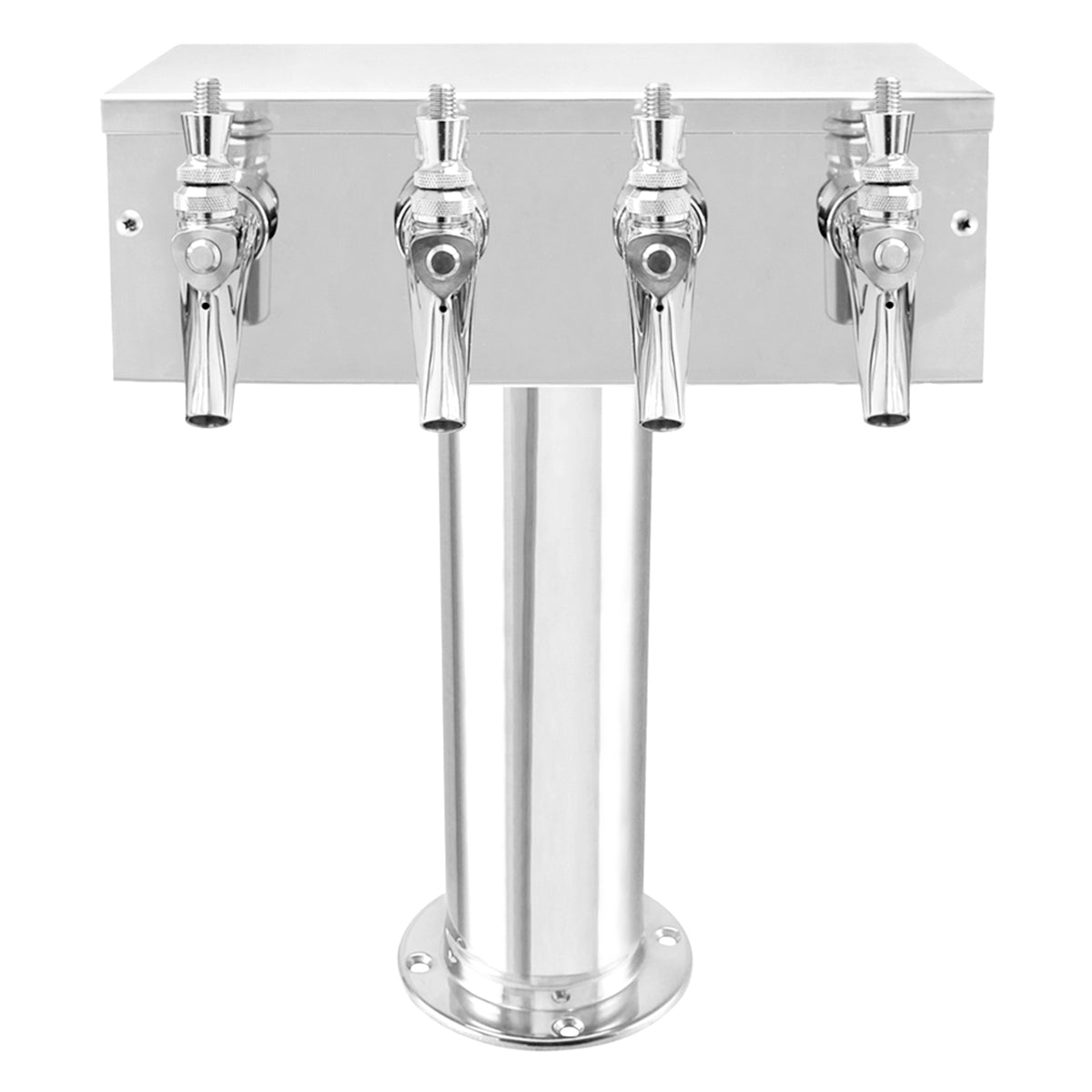 Micro Matic Stainless Steel "T" Beer Tower - Four Faucet (Glycol Lines) [D7744PSSKR]