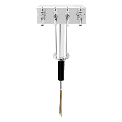 Micro Matic Stainless Steel "T" Beer Tower - Four Faucet (Glycol Lines) [D7744PSSKR]