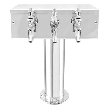 Micro Matic Stainless Steel "T" Beer Tower - Triple Faucet (Glycol Lines) [D7743PSSKR]
