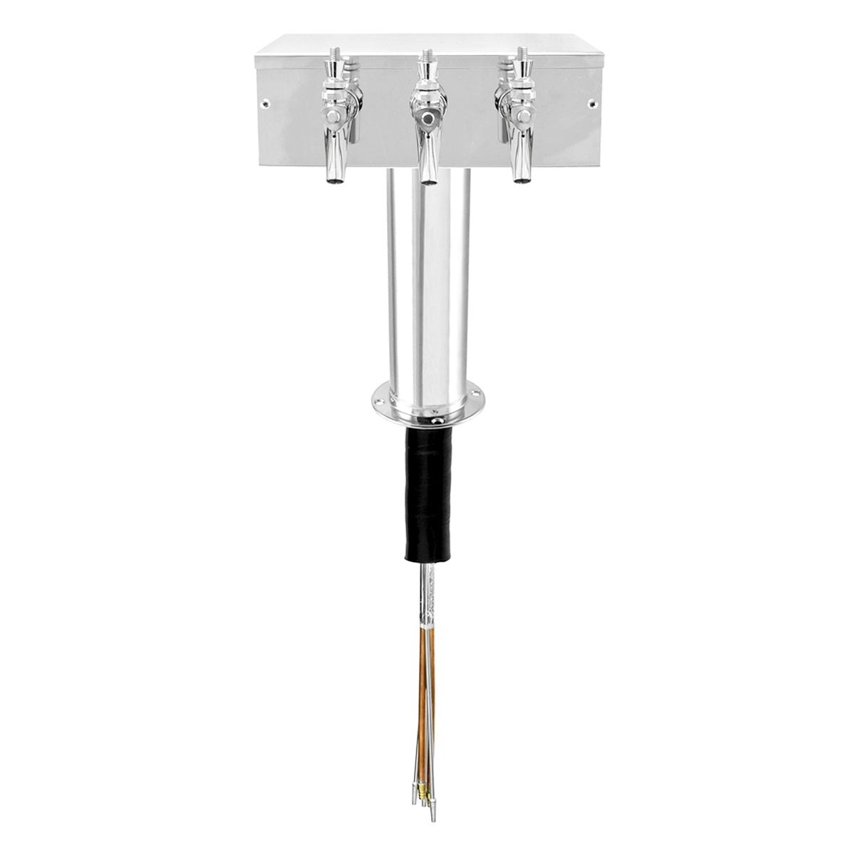 Micro Matic Stainless Steel "T" Beer Tower - Triple Faucet (Glycol Lines) [D7743PSSKR]