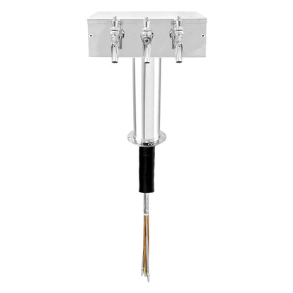 Micro Matic Stainless Steel "T" Beer Tower - Triple Faucet (Glycol Lines) [D7743PSSKR]