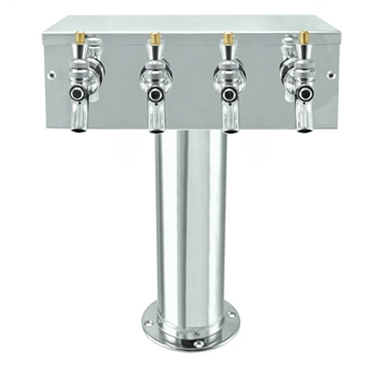 Micro Matic Stainless Steel "T" Beer Tower - Four Faucet [D7744PSS]