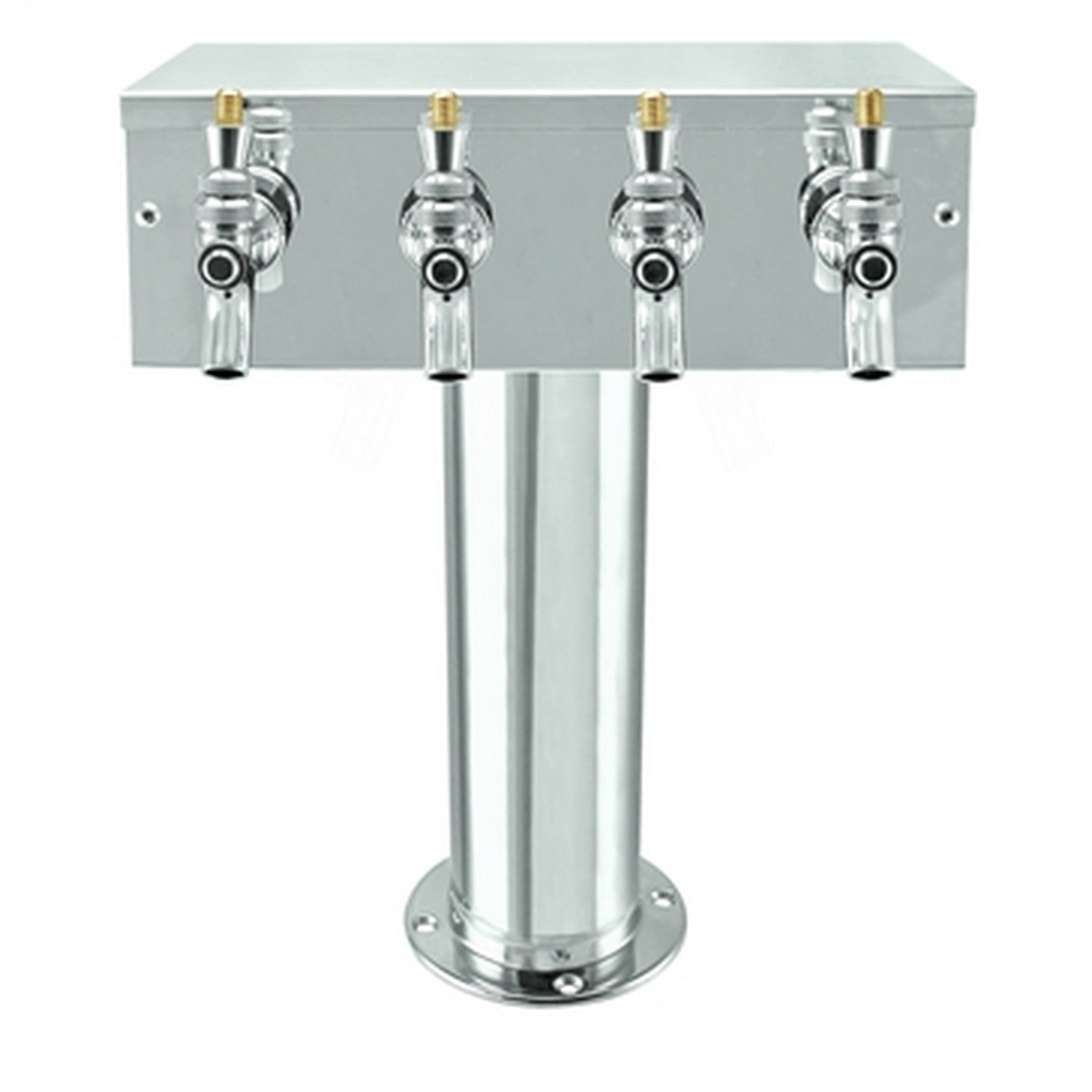 Micro Matic Stainless Steel "T" Beer Tower - Four Faucet [D7744PSS]