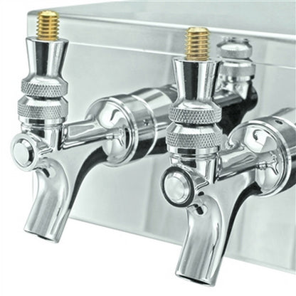 Micro Matic Stainless Steel "T" Beer Tower - Four Faucet [D7744PSS] - Faucets
