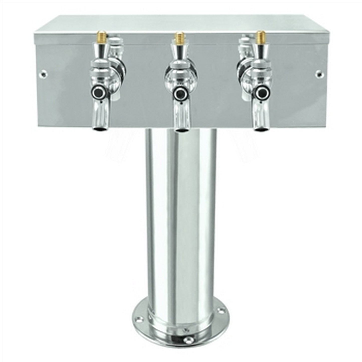 Micro Matic Stainless Steel "T" Beer Tower - Triple Faucet 