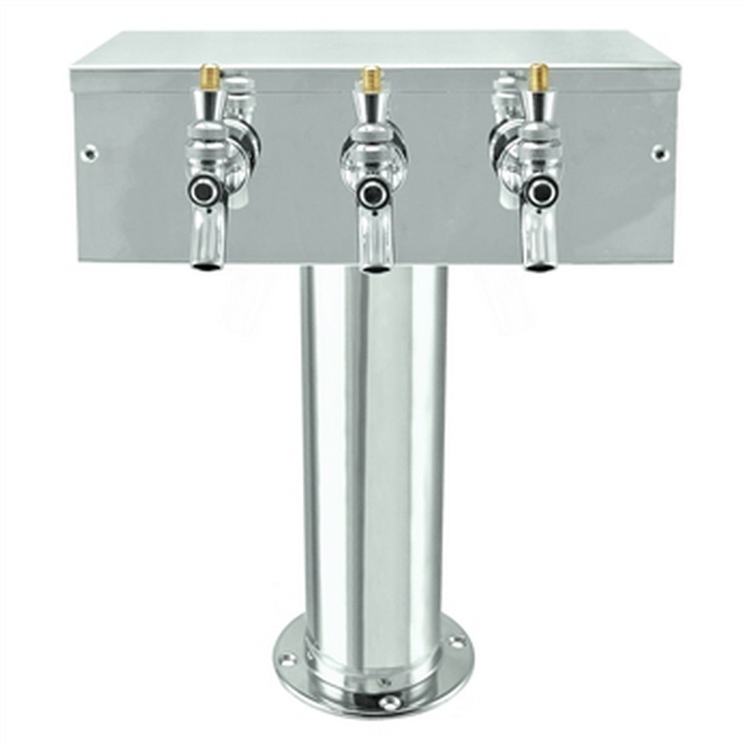 Micro Matic Stainless Steel "T" Beer Tower - Triple Faucet 