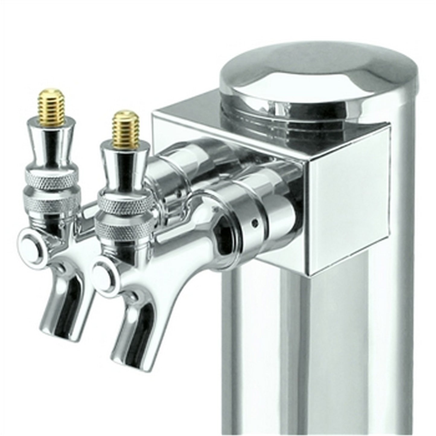 Micro Matic Stainless Steel Shotgun Beer Tower - Double Faucets [D4743SGPSS]