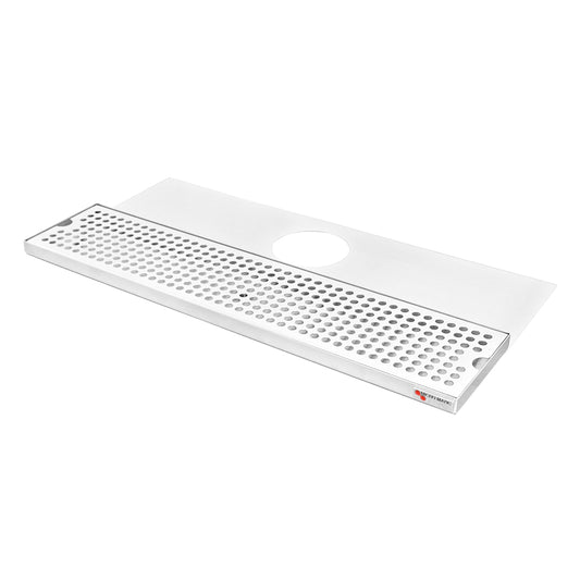 Micro Matic Stainless Steel Surface Mount With Drain Drip Tray (Tower Plate) - 24" X 5 1/2" X 3/4" [DP-620D-24]