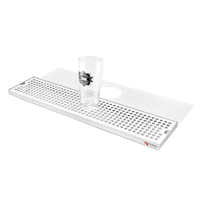 Micro Matic Stainless Steel Surface Mount With Drain Drip Tray (Tower Plate) - 24" X 5 1/2" X 3/4" [DP-620D-24]