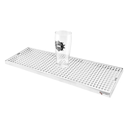 Micro Matic Stainless Steel Surface Mount With Drain Drip Tray - 24" X 8" X 3/4" [DP-820D-24]