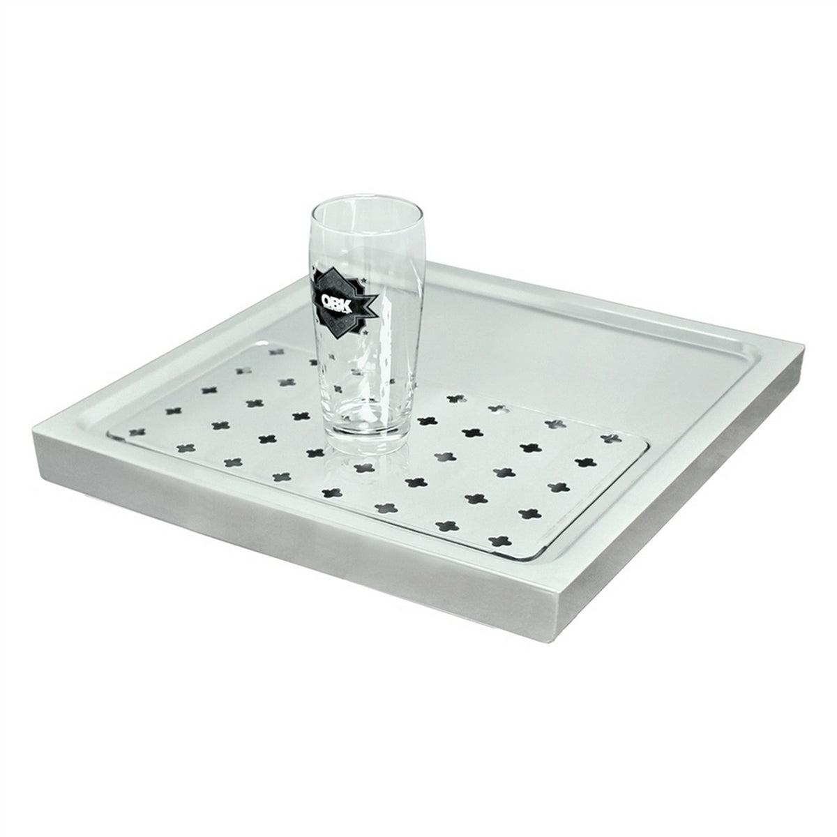 Micro Matic Stainless Steel European Style Surface Mount With Drain Drip Tray - 15 3/4" X 15 3/4" X 1 1/2" [DP-1604-NR]