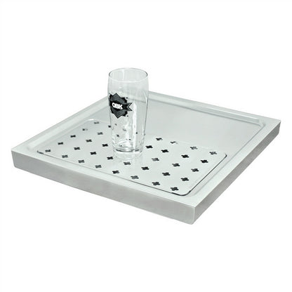Micro Matic Stainless Steel European Style Surface Mount With Drain Drip Tray - 15 3/4" X 15 3/4" X 1 1/2" [DP-1604-NR]