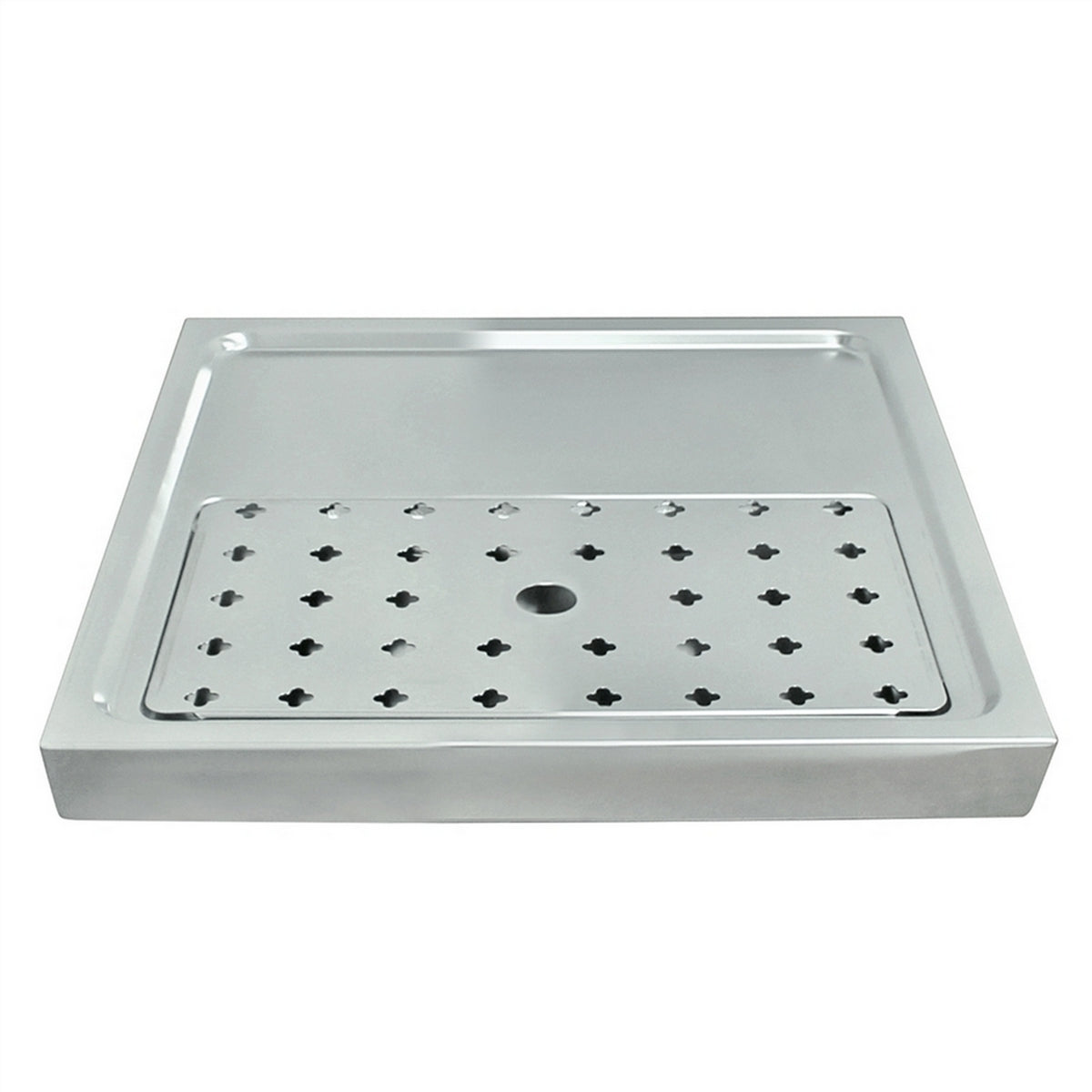 Micro Matic Stainless Steel European Style Surface Mount With Drain Drip Tray - 15 3/4" X 15 3/4" X 1 1/2" [DP-1604-NR]