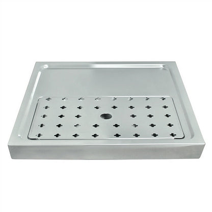 Micro Matic Stainless Steel European Style Surface Mount With Drain Drip Tray - 15 3/4" X 15 3/4" X 1 1/2" [DP-1604-NR]