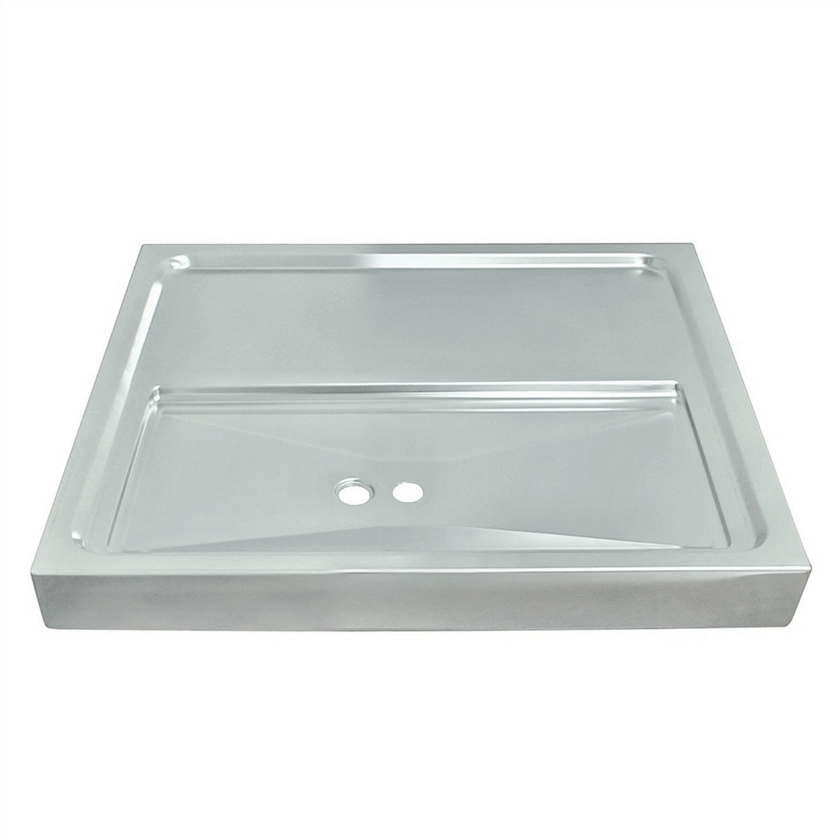 Micro Matic Stainless Steel European Style Surface Mount With Drain Drip Tray - 15 3/4" X 15 3/4" X 1 1/2" [DP-1604-NR]
