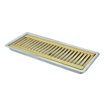Micro Matic PVD Gold Coated Brass Stainless Steel Flush Mount With Drain Drip Tray - 12" X 5" X 3/4" [DP-220DSSPVD]