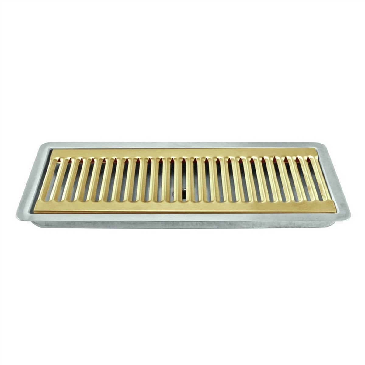 Micro Matic PVD Gold Coated Brass Stainless Steel Flush Mount With Drain Drip Tray - 12" X 5" X 3/4" [DP-220DSSPVD]