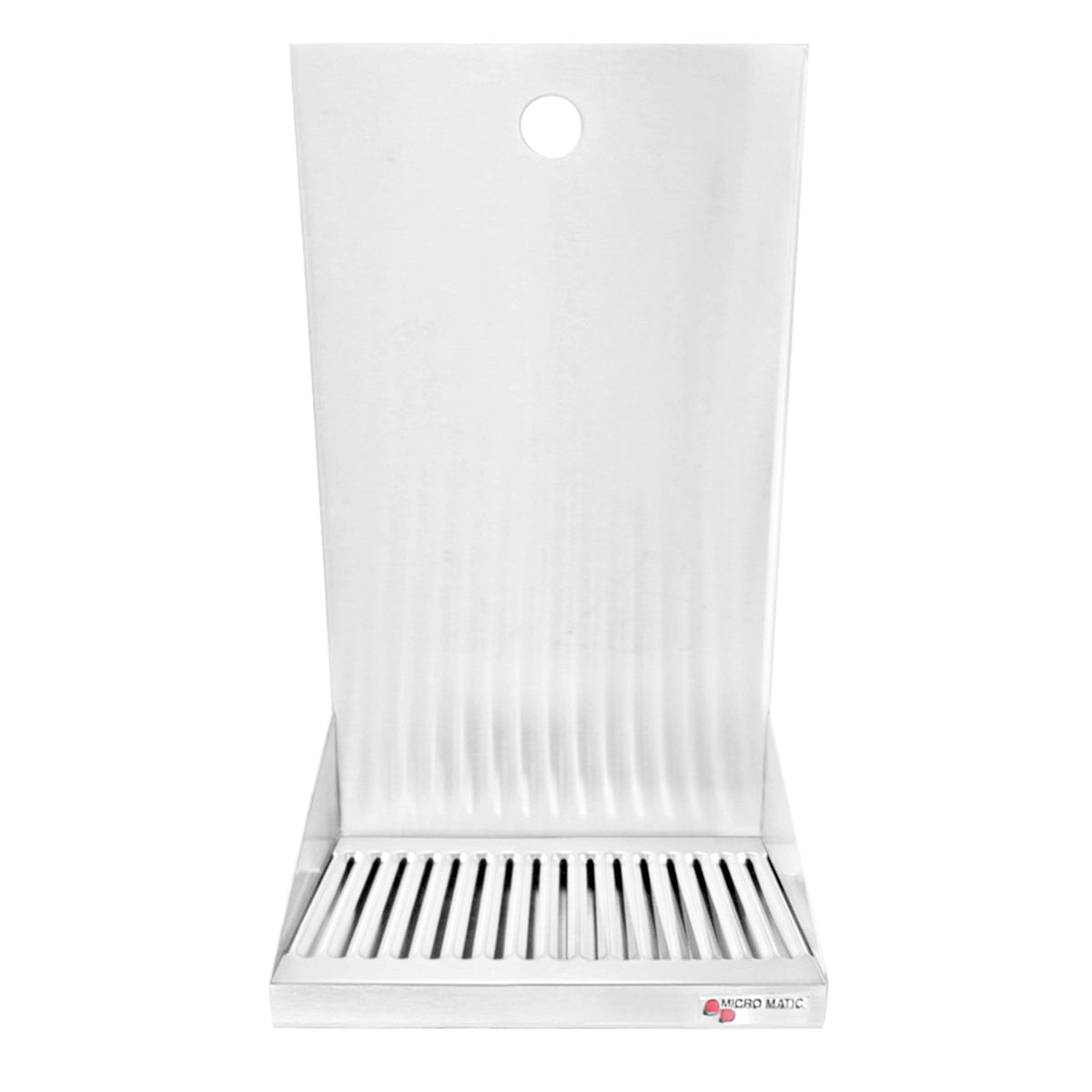 Micro Matic Stainless Steel Wall Mount Back Splash (1 Hole) and Drain Drip Tray - 6" X 6 1/2" X 3/4" [DP-721D]