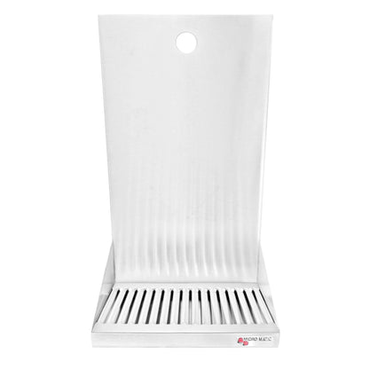 Micro Matic Stainless Steel Wall Mount Back Splash (1 Hole) and Drain Drip Tray - 6" X 6 1/2" X 3/4" [DP-721D]