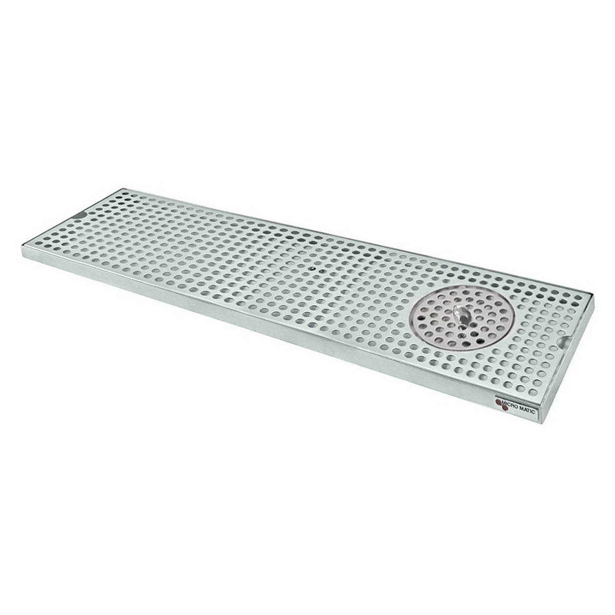 Micro Matic Stainless Steel Surface Mount Spray Glass Rinser With Drain Drip Tray - 30" X 8" X 3/4" [DP-820D-30GR]