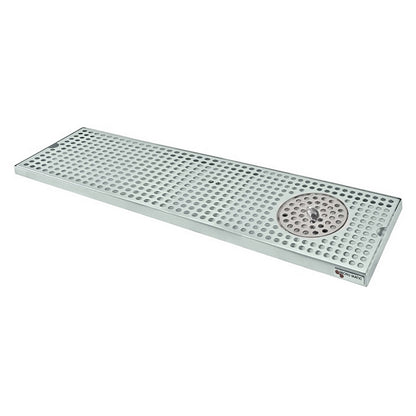 Micro Matic Stainless Steel Surface Mount Spray Glass Rinser With Drain Drip Tray - 30" X 8" X 3/4" [DP-820D-30GR]