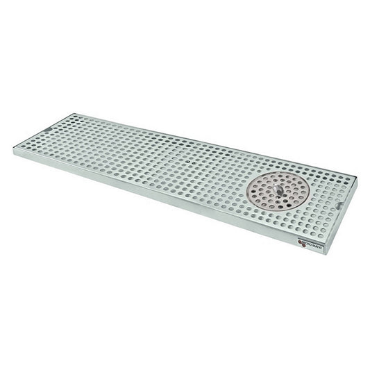 Micro Matic Stainless Steel Surface Mount Spray Glass Rinser With Drain Drip Tray - 30" X 8" X 3/4" [DP-820D-30GR]