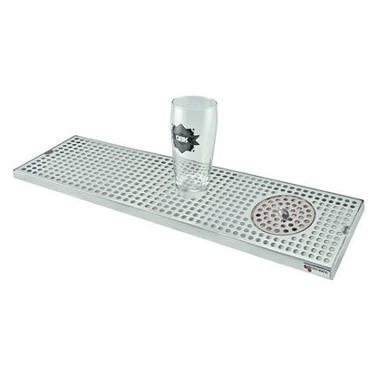 Micro Matic Stainless Steel Surface Mount Spray Glass Rinser With Drain Drip Tray - 30" X 8" X 3/4" [DP-820D-30GR]