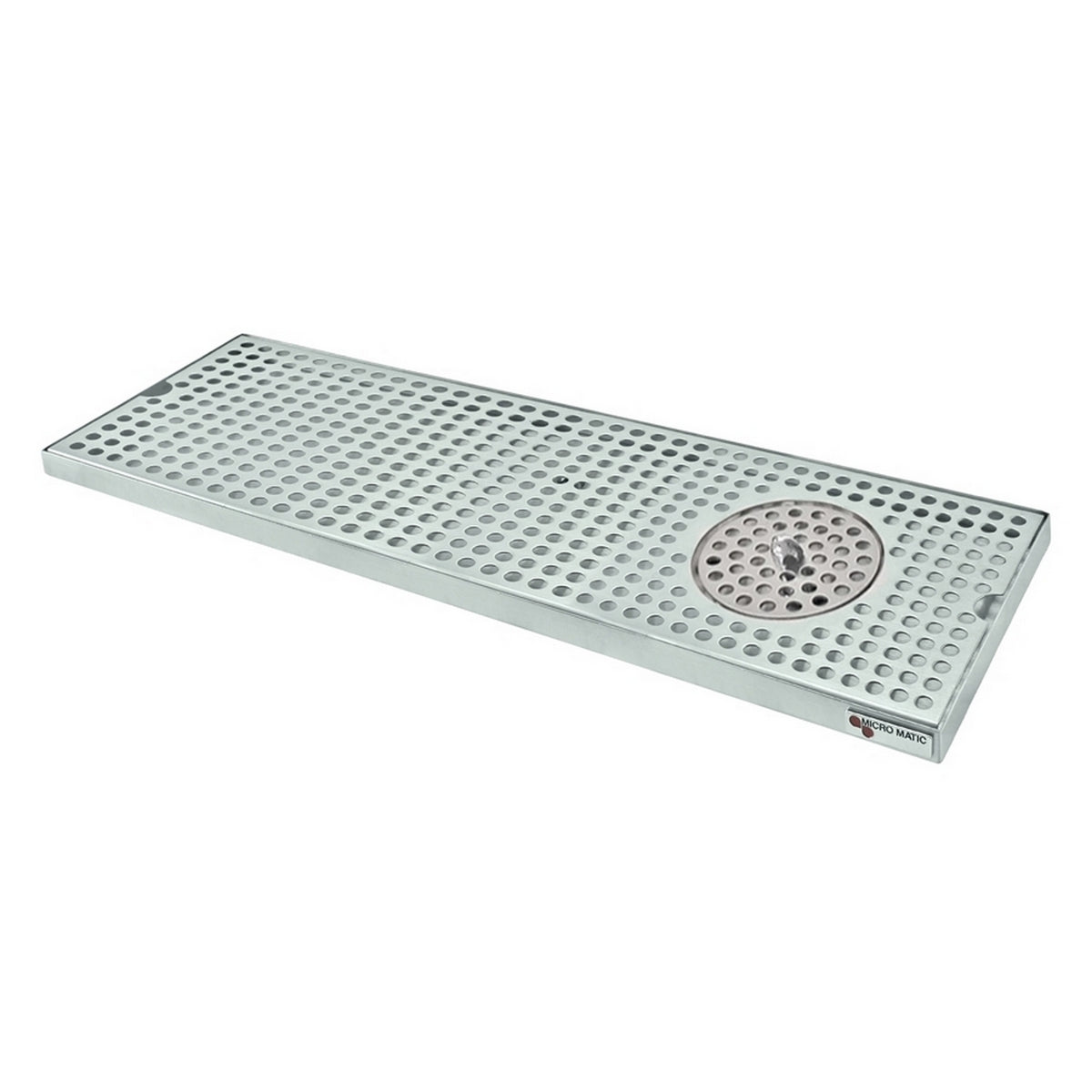 Micro Matic Stainless Steel Surface Mount Spray Glass Rinser With Drain Drip Tray - 24" X 8" X 3/4" [DP-820D-24GR]