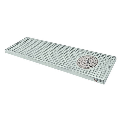Micro Matic Stainless Steel Surface Mount Spray Glass Rinser With Drain Drip Tray - 24" X 8" X 3/4" [DP-820D-24GR]