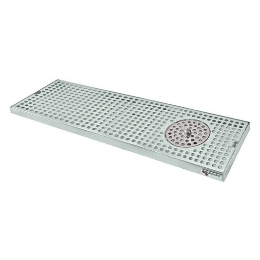 Micro Matic Stainless Steel Surface Mount Spray Glass Rinser With Drain Drip Tray - 24" X 8" X 3/4" [DP-820D-24GR]