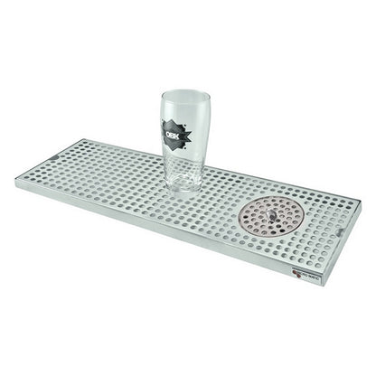 Micro Matic Stainless Steel Surface Mount Spray Glass Rinser With Drain Drip Tray - 24" X 8" X 3/4" [DP-820D-24GR]