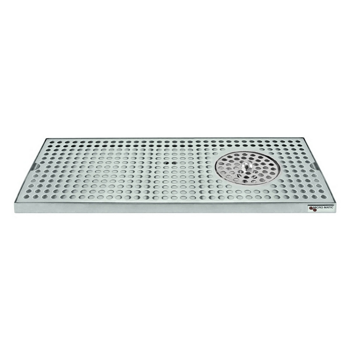Micro Matic Stainless Steel Surface Mount Spray Glass Rinser With Drain Drip Tray - 24" X 8" X 3/4" [DP-820D-24GR]