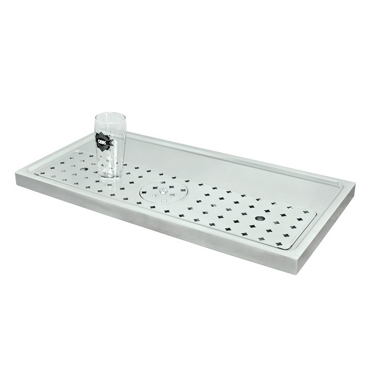 Micro Matic Stainless Steel European Style Surface Mount Spray Glass Rinser With Drain Drip Tray - 31 1/2" X 16" X 1 1/2" [DP-1606]