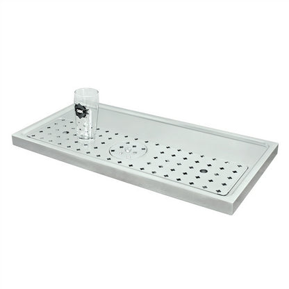 Micro Matic Stainless Steel European Style Surface Mount Spray Glass Rinser With Drain Drip Tray - 31 1/2" X 16" X 1 1/2" [DP-1606]