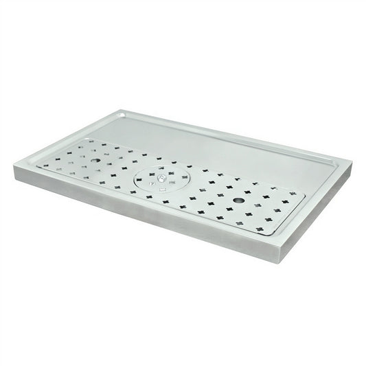 Micro Matic Stainless Steel European Style Surface Mount Spray Glass Rinser With Drain Drip Tray - 23 1/2" X 16" X 1 1/2" [DP-1605]