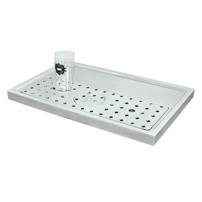 Micro Matic Stainless Steel European Style Surface Mount Spray Glass Rinser With Drain Drip Tray - 23 1/2" X 16" X 1 1/2" [DP-1605]