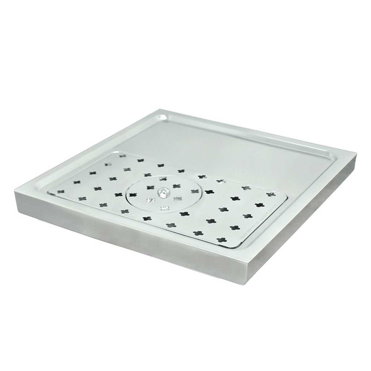 Micro Matic Stainless Steel European Style Surface Mount Spray Glass Rinser With Drain Drip Tray - 15 3/4" X 15 3/4" X 1 1/2" [DP-1604]