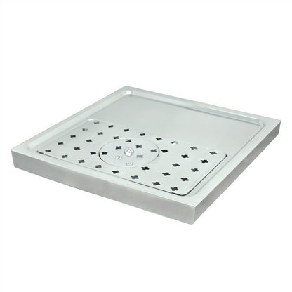 Micro Matic Stainless Steel European Style Surface Mount Spray Glass Rinser With Drain Drip Tray - 15 3/4" X 15 3/4" X 1 1/2" [DP-1604]