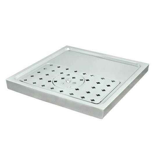 Micro Matic Stainless Steel European Style Surface Mount Spray Glass Rinser With Drain Drip Tray - 15 3/4" X 15 3/4" X 1 1/2" [DP-1604]