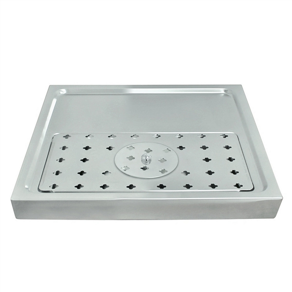 Micro Matic Stainless Steel European Style Surface Mount Spray Glass Rinser With Drain Drip Tray - 15 3/4" X 15 3/4" X 1 1/2" [DP-1604]